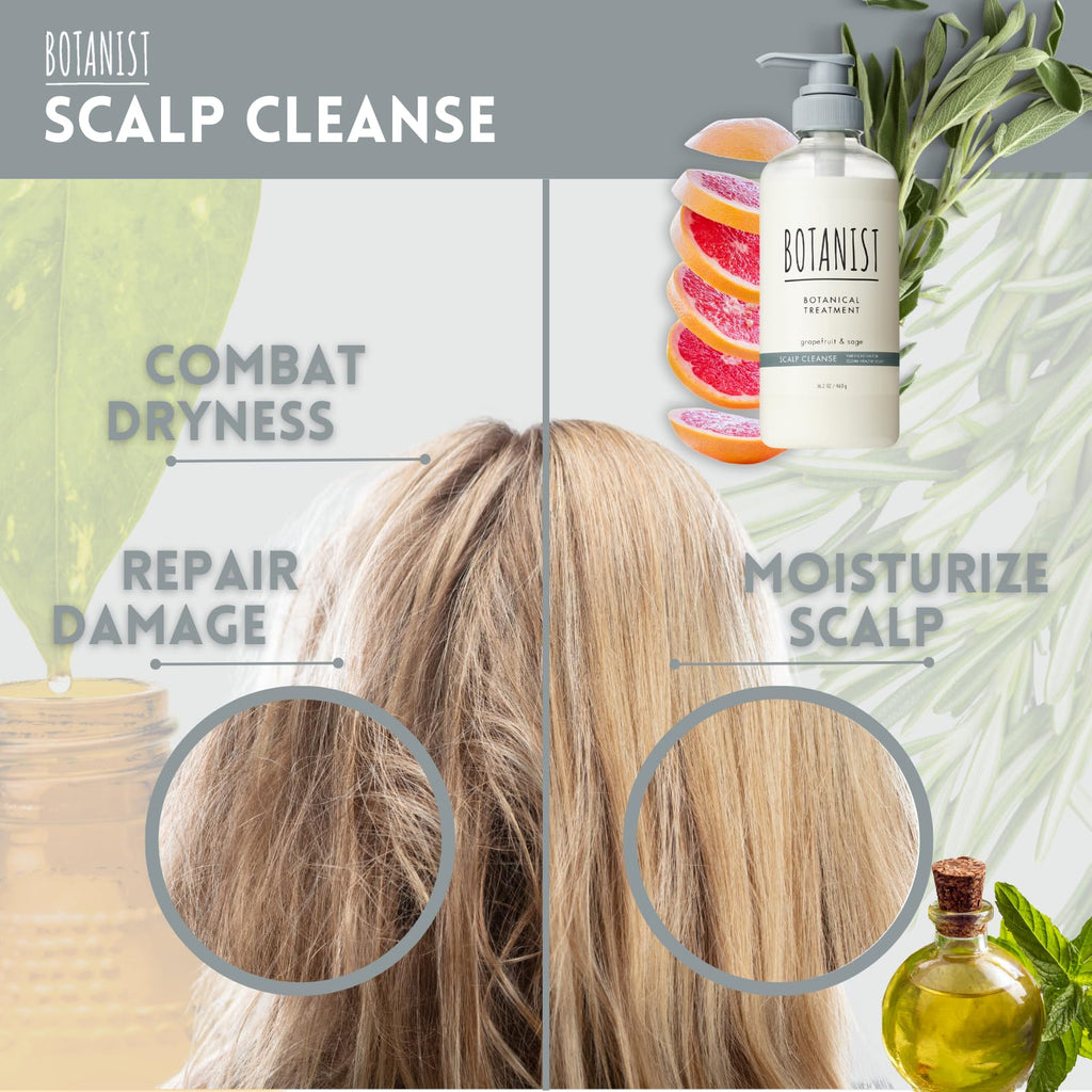 Botanist Keratin Conditioner for Dry Scalp – Grapefruit & Sage, Sulfate Free, 16.2 oz