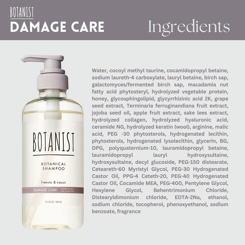 Botanist Organic Shampoo for Color-Treated Hair – From Japan, Paraben & Sulfate Free with Keratin, Proteins, Collagen & Hyaluronic Acid (15.5 oz) Freesia & Cassis