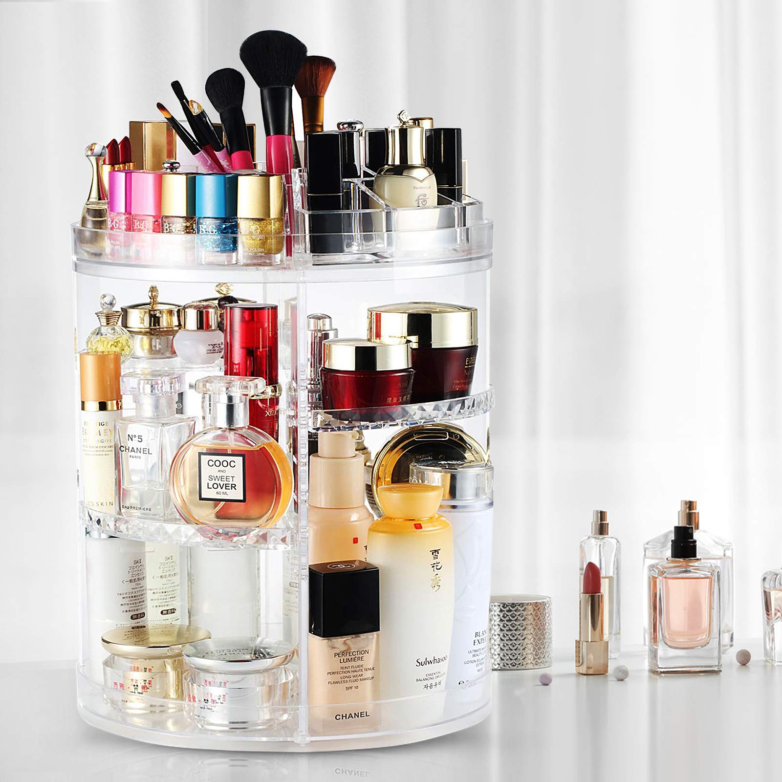 Boxalls Makeup Organizer Rotating, 8-Layer, Large Capacity, 360° Spinning Stand
