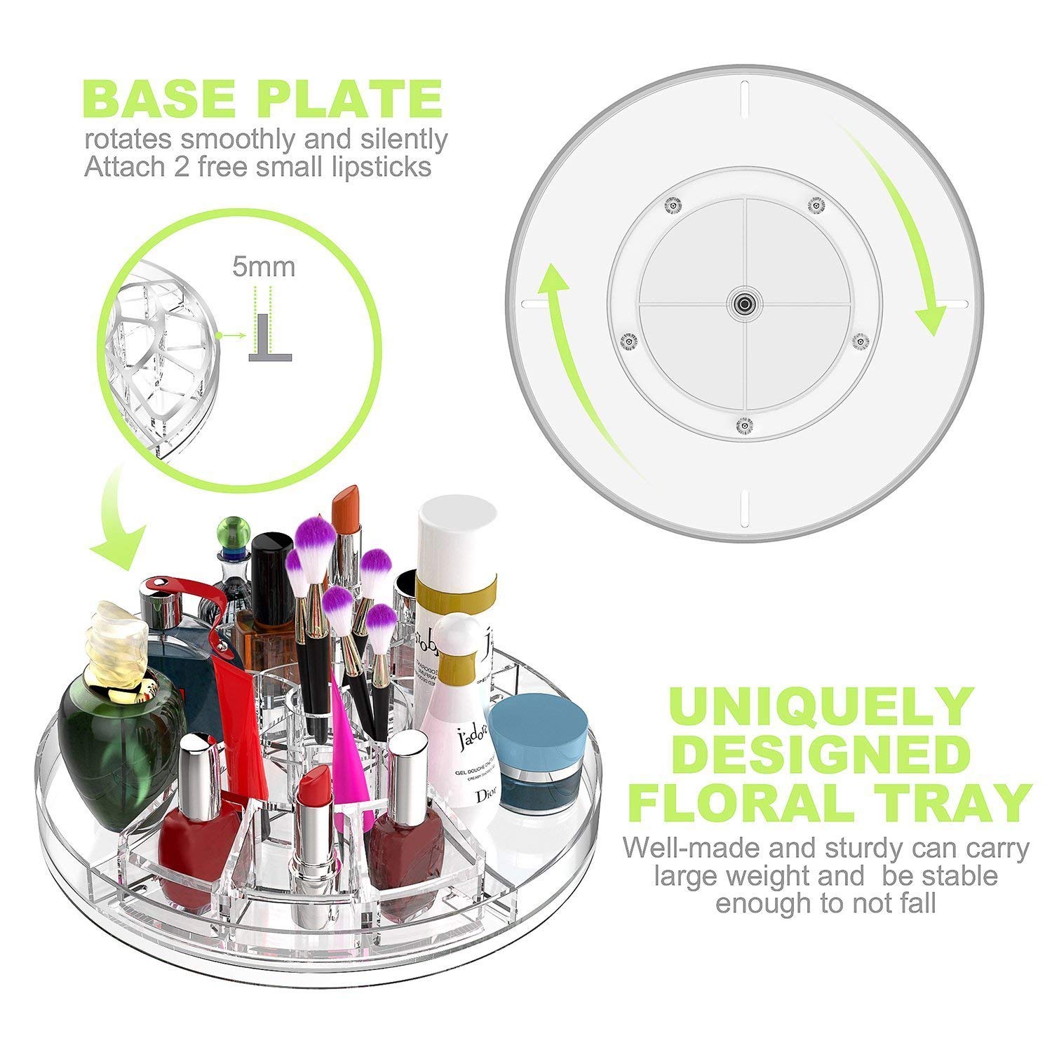 Boxalls Makeup Organizer Rotating, 8-Layer, Large Capacity, 360° Spinning Stand