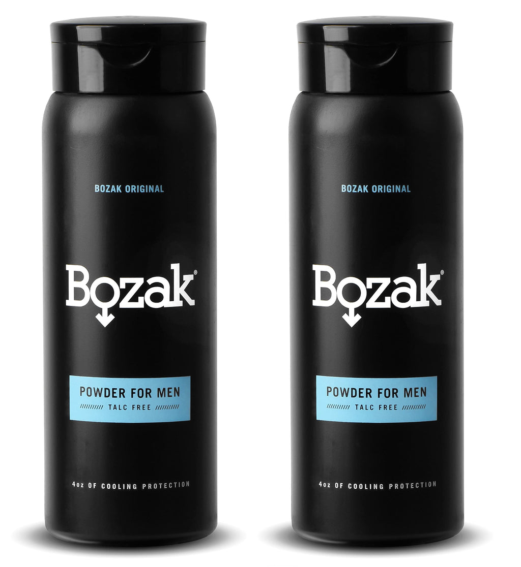 Bozak Cooling Body & Foot Powder for Men – Talc-Free, Menthol, 4 oz (2-Pack)