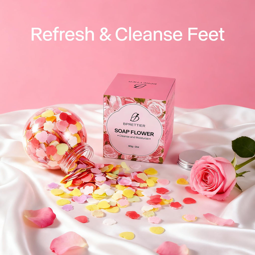 BPRETTIER Colorful Soap Flowers for Pedicure & Manicure – Quick Dissolve & Scented