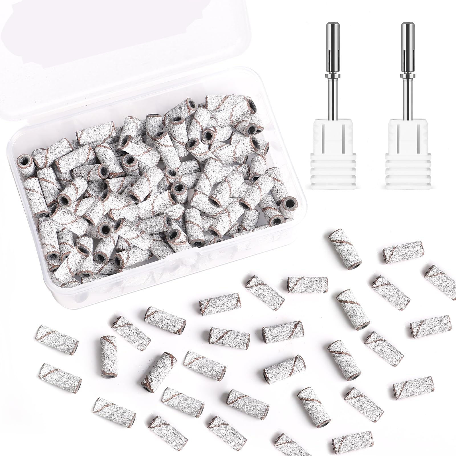 BQAN Sanding Bands for Nail Drill – 100 Pcs, 240 Grit, 3.1mm Mandrel (2023 Upgrade)
