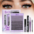 B&Qaugen Manga Lash Clusters Kit with Spikes 10-18mm – 120pcs DIY Salon-Quality Volume