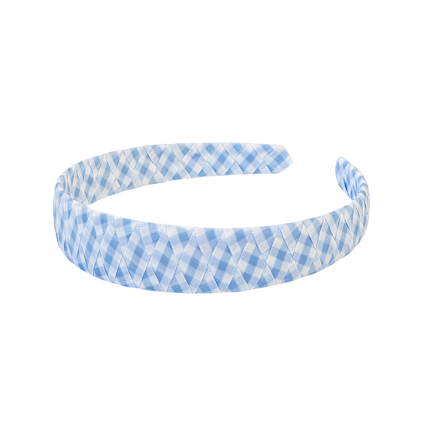 Large Bluebell Gingham Braided Alice Band
