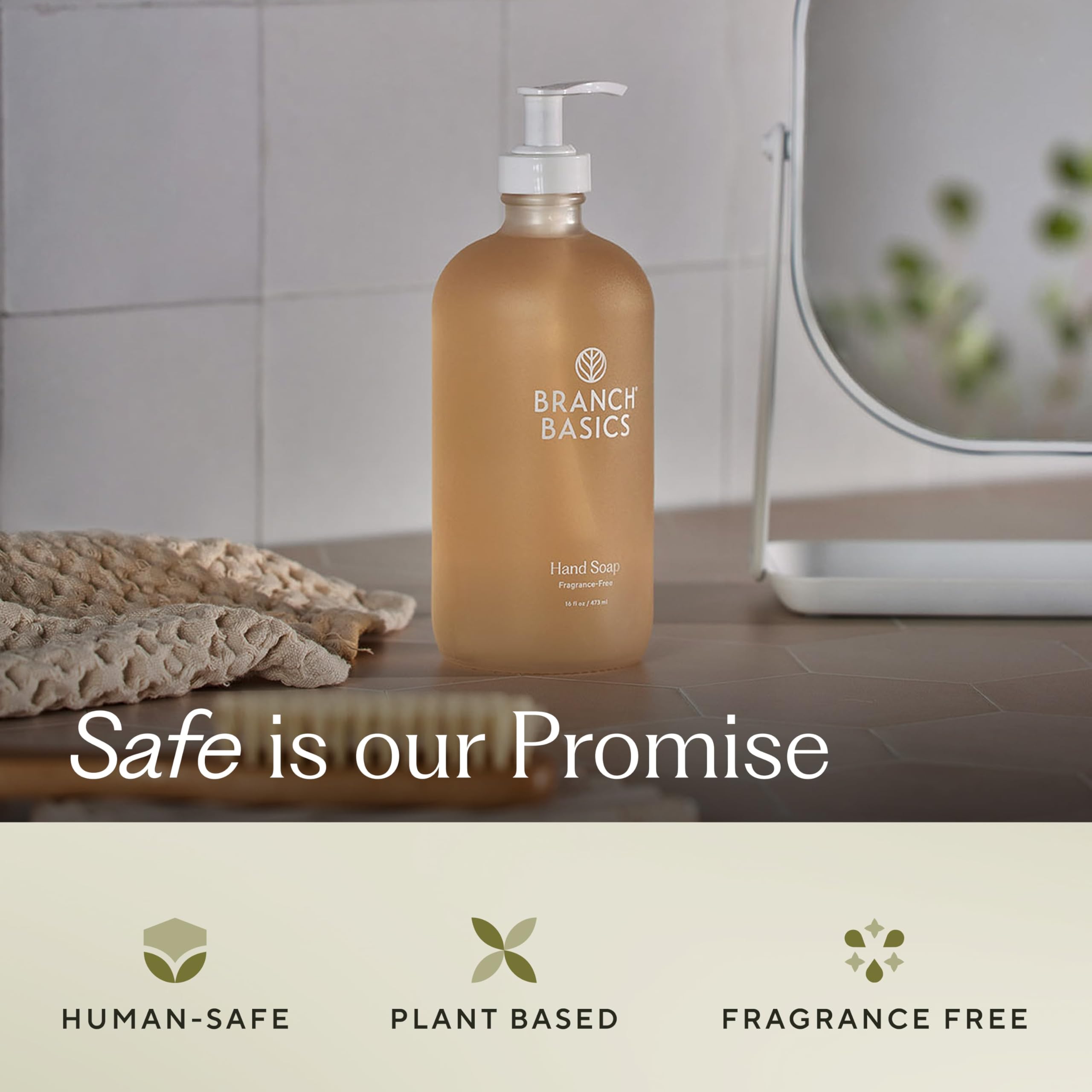 Branch Basics Gel Hand Soap – 16oz, Fragrance-Free Plant & Mineral Formula