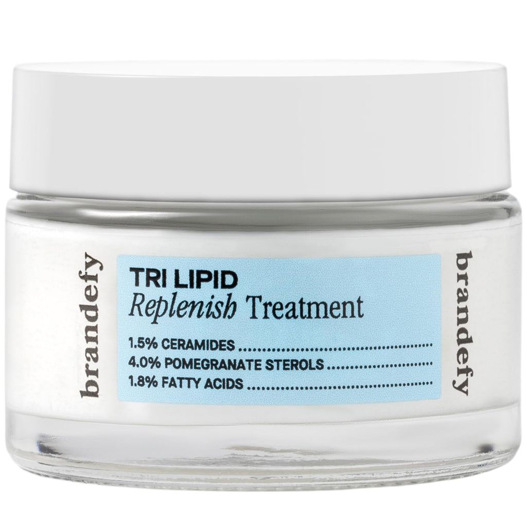 Brandefy Tri Lipid Replenish Treatment – Ceramides, Sterols, Fatty Acids + Peptide Moisturizer (1.6 oz)