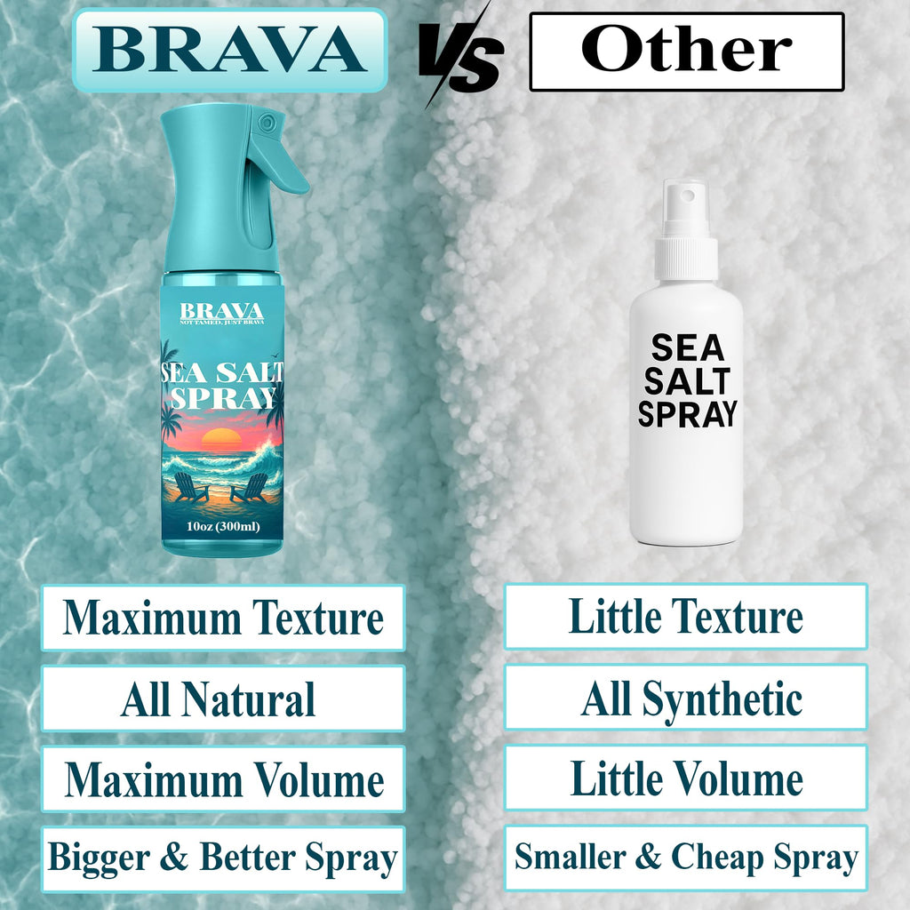 BRAVA Sea Salt Spray for Men – Texturizing Hair, Beachy Volume, All Natural, 10 oz