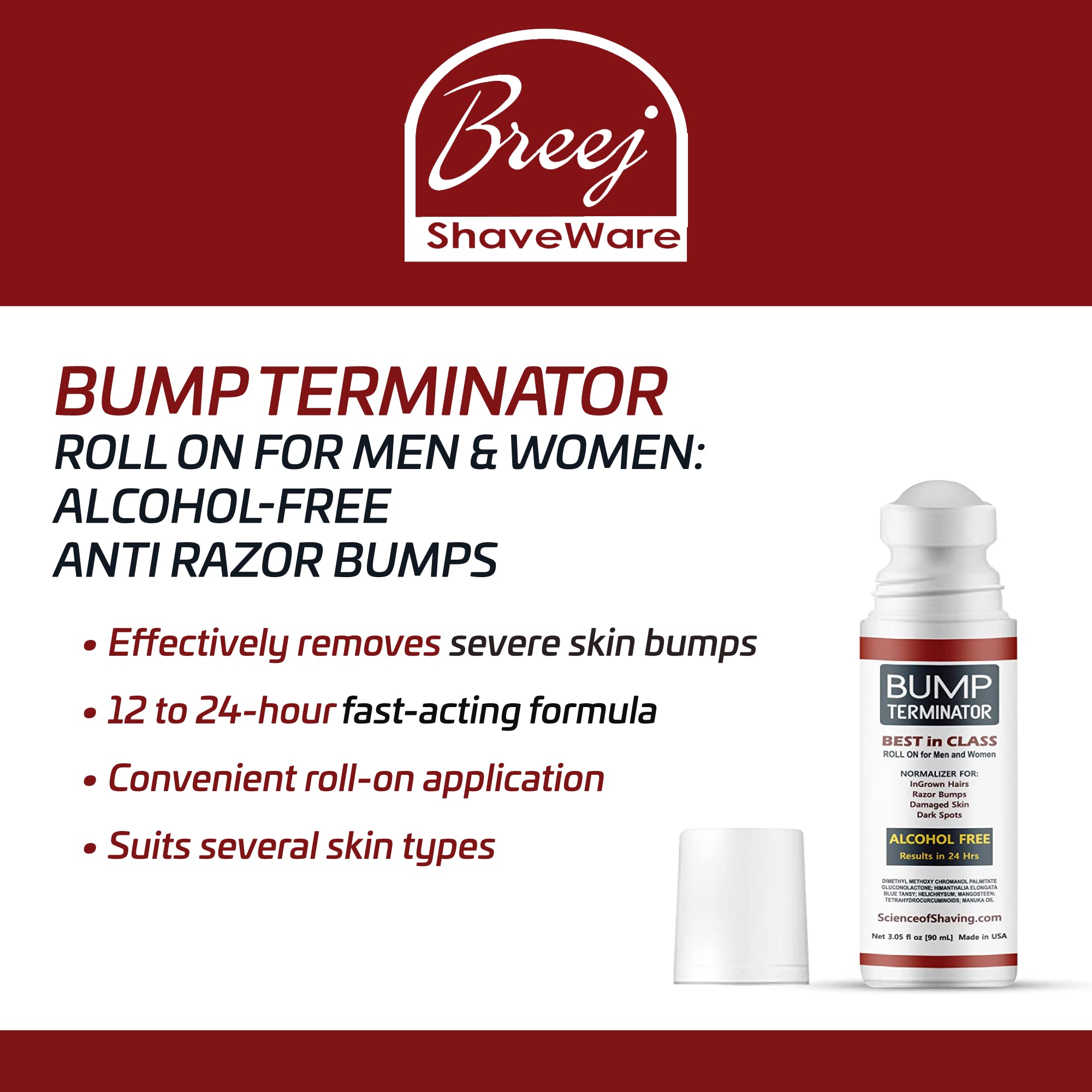BREEJ Bump Terminator – Alcohol-Free Ingrown Hair Roll-On
