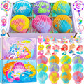BreezeDream Shell Bath Bombs for Girls – 12-Pack Mermaid & Unicorn Gift Set with 20 Surprises