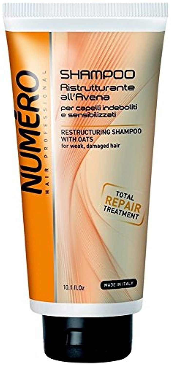 Brelil Numero Restructuring Shampoo with Oats | Nourish & Restore Hair (10.1 oz)