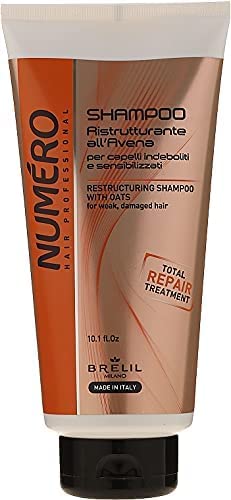Brelil Numero Restructuring Shampoo with Oats | Nourish & Restore Hair (10.1 oz)