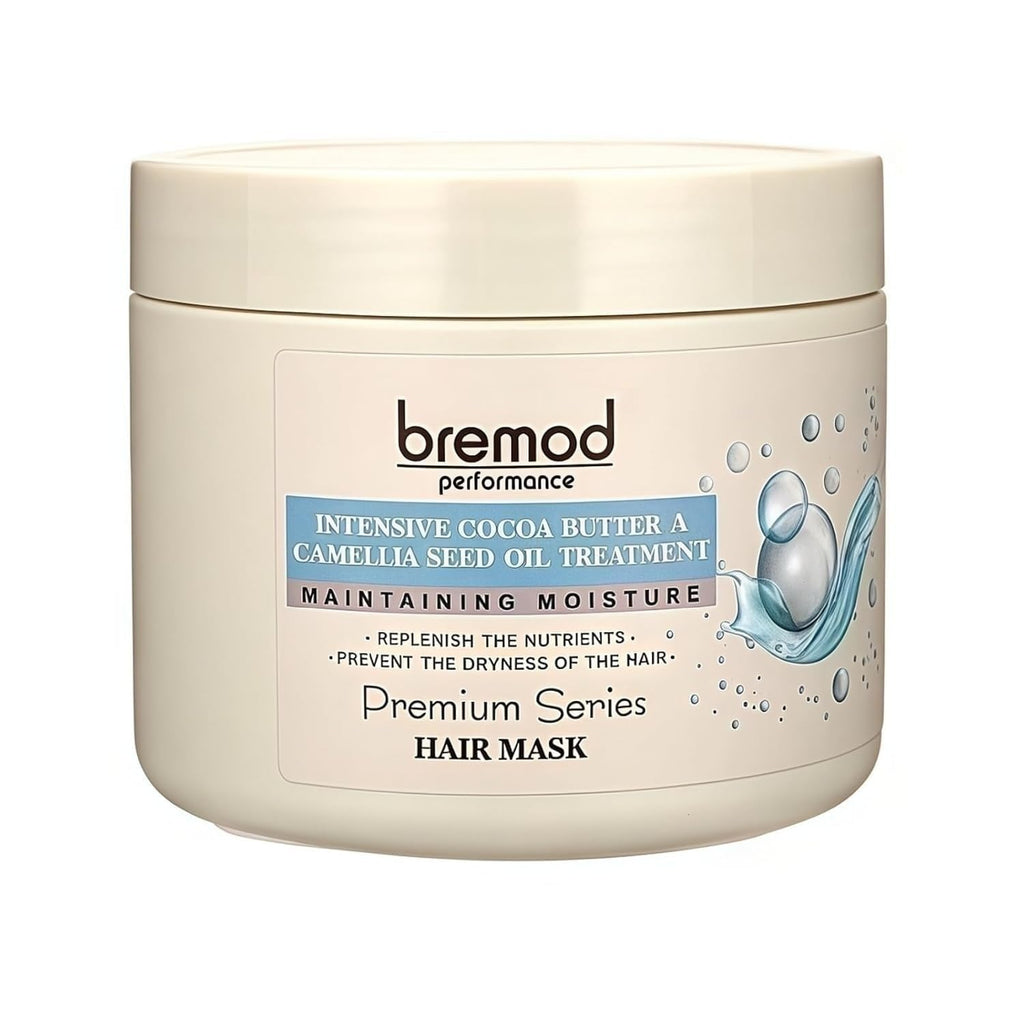 Bremod Performance Cocoa Butter & Camellia Seed Oil Hair Mask – Premium Intensive Treatment for Dry, Flat Hair (16.9 Fl Oz)