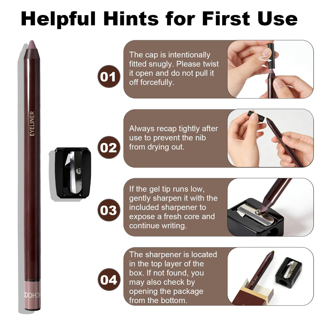 Brenqe Plum & Black Gel Eyeliner Set 2PCS – Long-Lasting Waterproof Creamy Gel