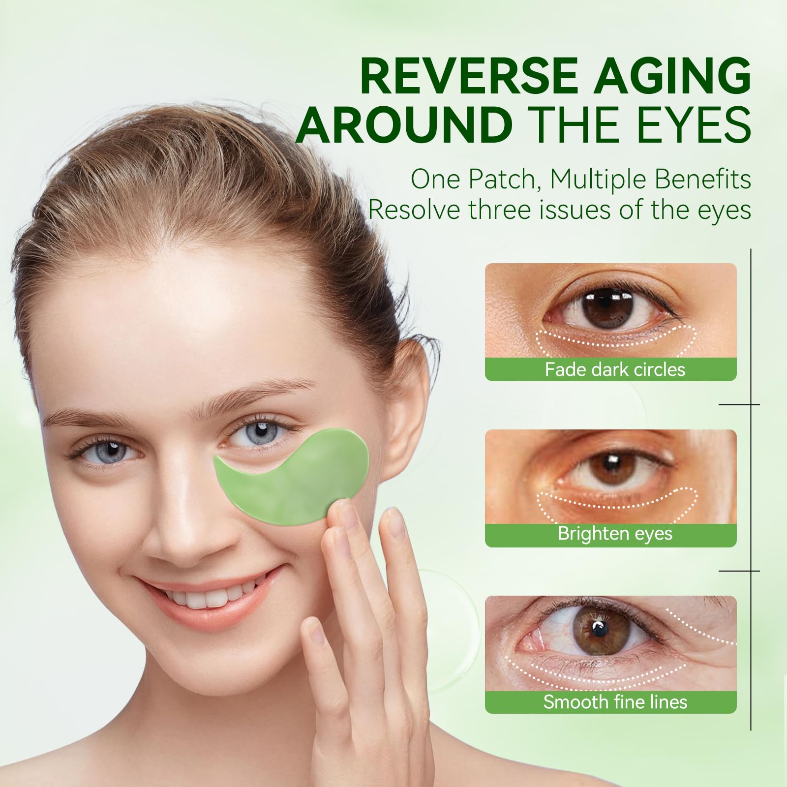 BREYLEE Aloe Vera Eye Masks – 60 Pcs for Puffy Eyes & Dark Circles