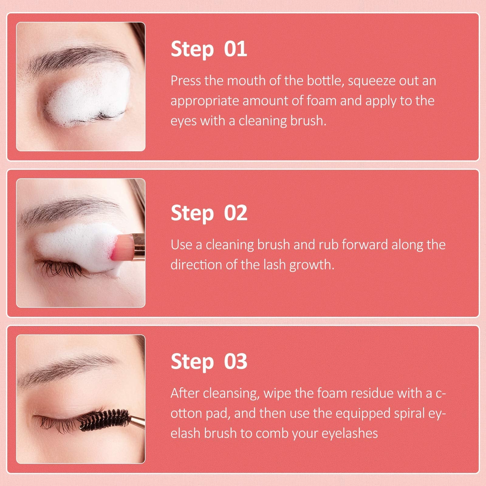 BREYLEE Eyelash Extension Cleanser | 200ml Foam Shampoo with Brush for Salon & Home Use