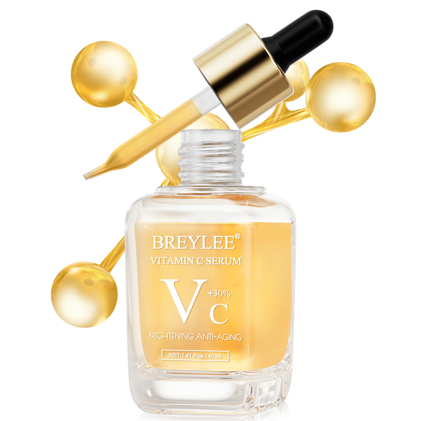 BREYLEE Vitamin C Serum for Face & Eye – Brightening, Dark Spot Reduction & Anti-Aging (1.4 oz)