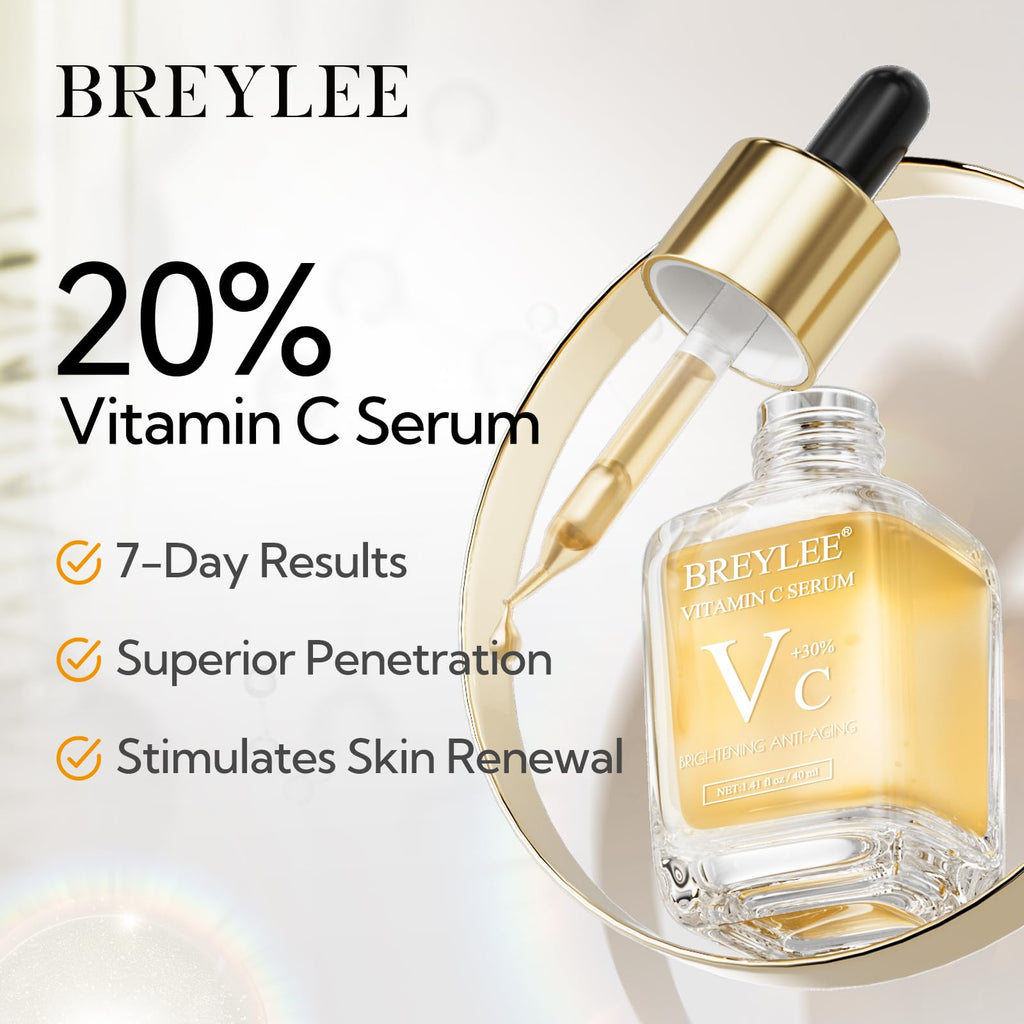 BREYLEE Vitamin C Serum for Face & Eye – Brightening, Dark Spot Reduction & Anti-Aging (1.4 oz)