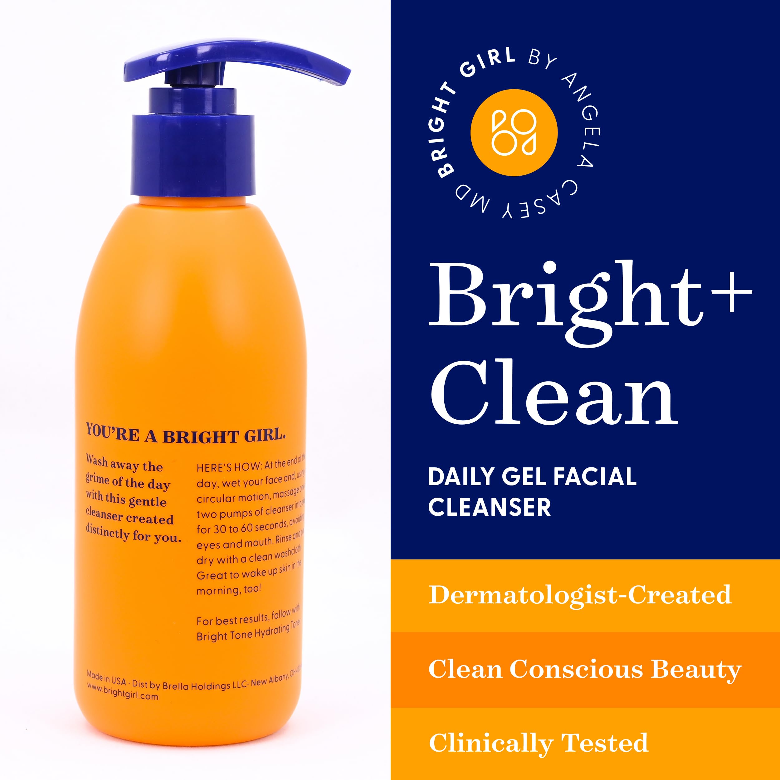 Bright Girl Gentle Bright+Clean Gel Cleanser by Dermatologist Angela Casey MD | Teen Skincare Must-Have