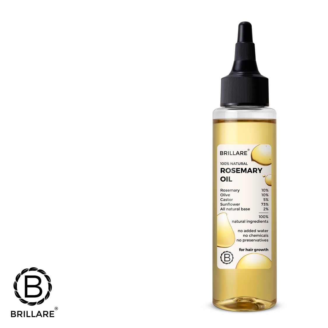 BRILLARE Rosemary Hair Oil – Healthy Hair, 3.38 Fl Oz