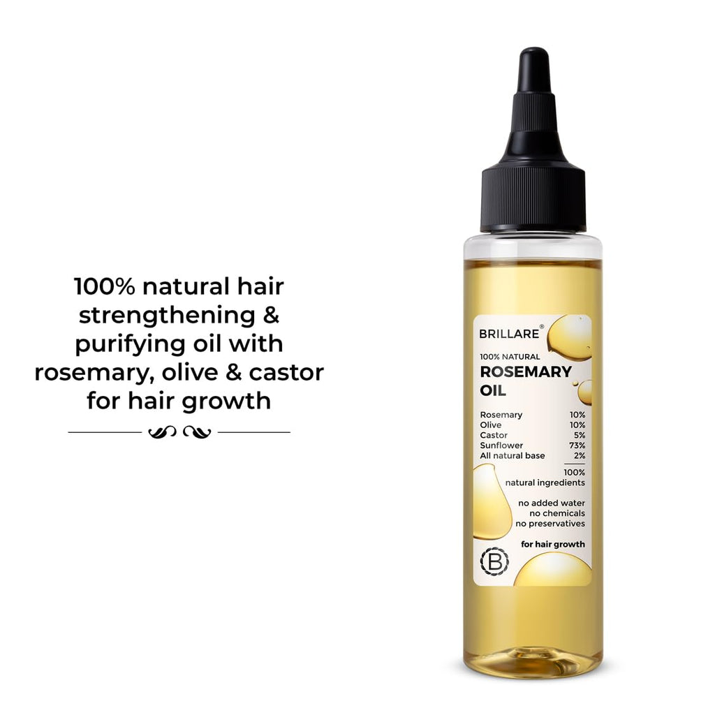 BRILLARE Rosemary Hair Oil – Healthy Hair, 3.38 Fl Oz