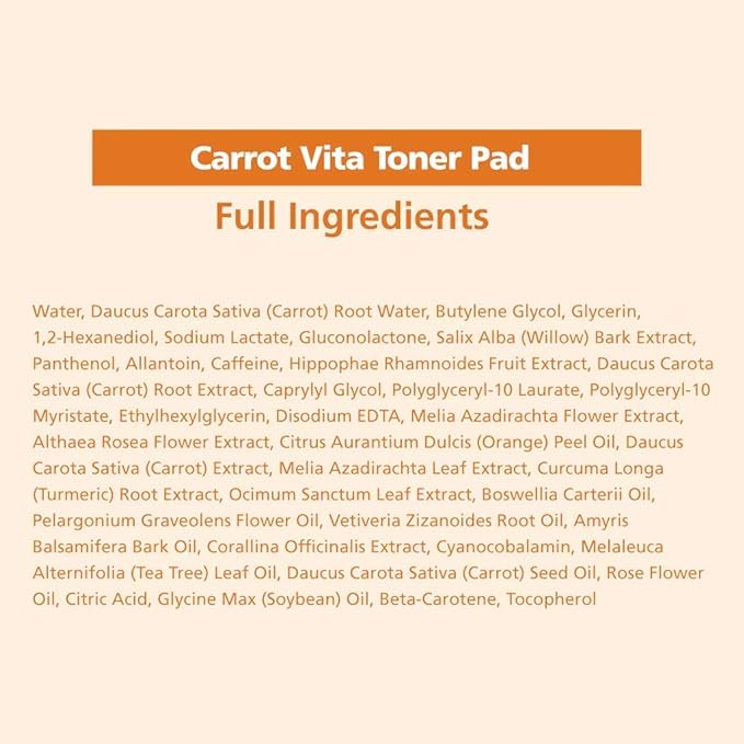 BRING GREEN Carrot Toner Pad – Vitamin & Retinol for Even Skin Tone & Dark Spots (60 Count)