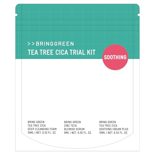 BRING GREEN Tea Tree Cica Trial Kit — Travel-Size Korean Skincare for Acne-Prone Skin