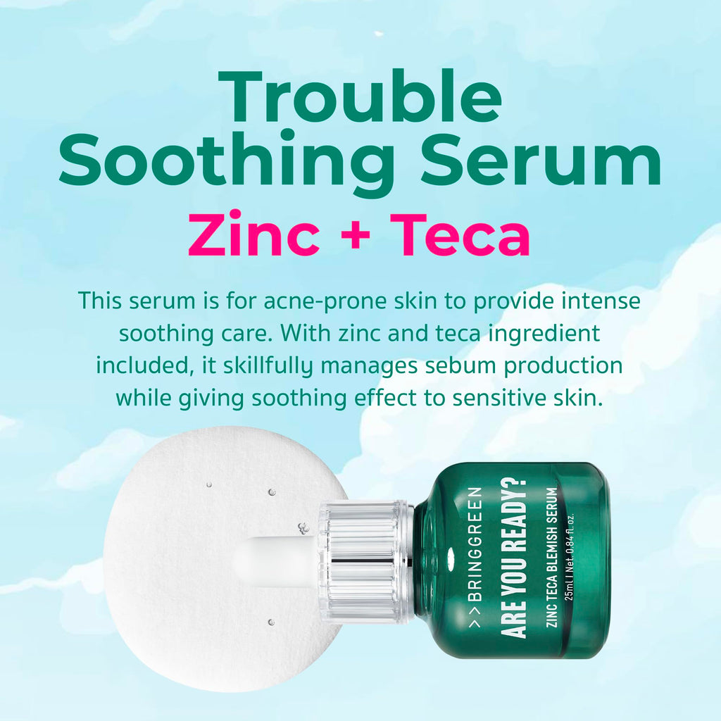 BRING GREEN X NETFLIX SQUID GAME Edition Zinc Teca Serum 25mL | Calming & Oil-Control Serum + Free Gonggi Game