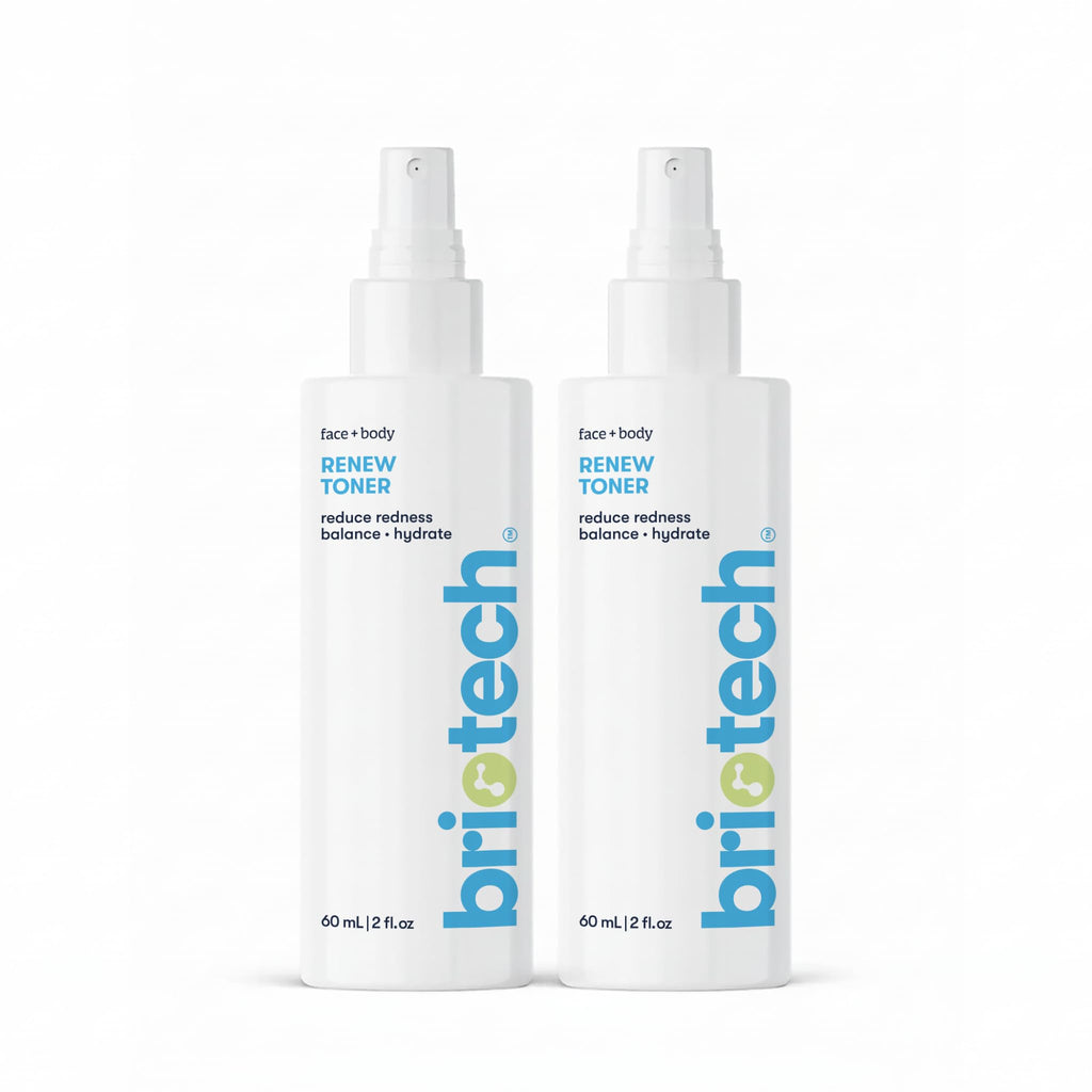 BRIOTECH Renew Toner: Hypochlorous Acid Facial Mist for Sensitive Skin – Calm Redness & Minimize Blemishes (2 x 2 oz)