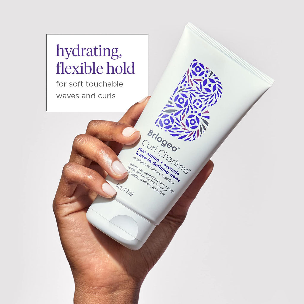 Briogeo Curl Charisma Rice Amino + Avocado Leave-In Defining Crème – Hydrating Curl Styler, Vegan & Cruelty-Free, 2 oz