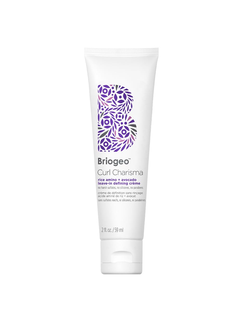 Briogeo Curl Charisma Rice Amino + Avocado Leave-In Defining Crème – Hydrating Curl Styler, Vegan & Cruelty-Free, 2 oz