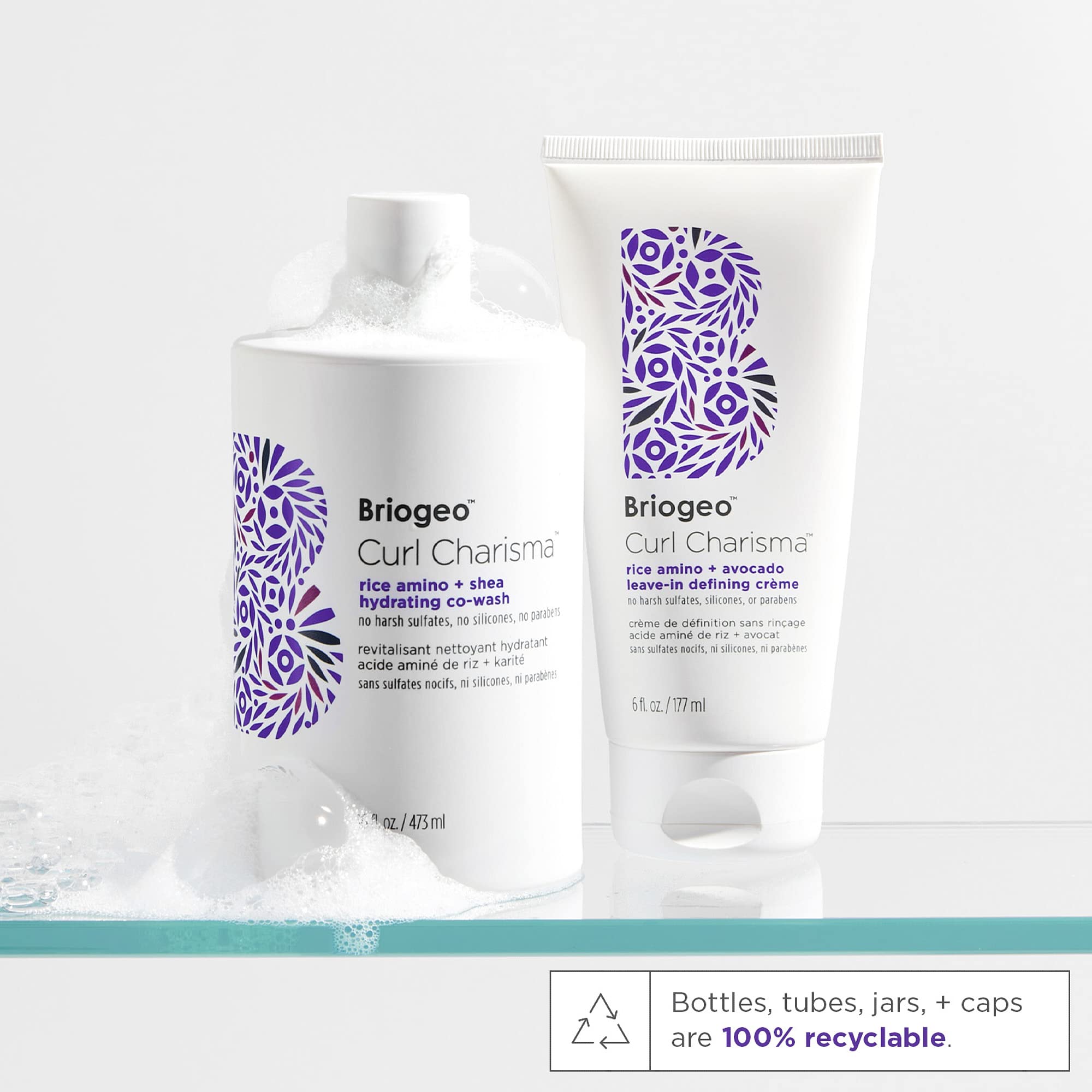Briogeo Curl Charisma Rice Amino + Avocado Leave-In Defining Crème – Hydrating Curl Styler, Vegan & Cruelty-Free, 2 oz
