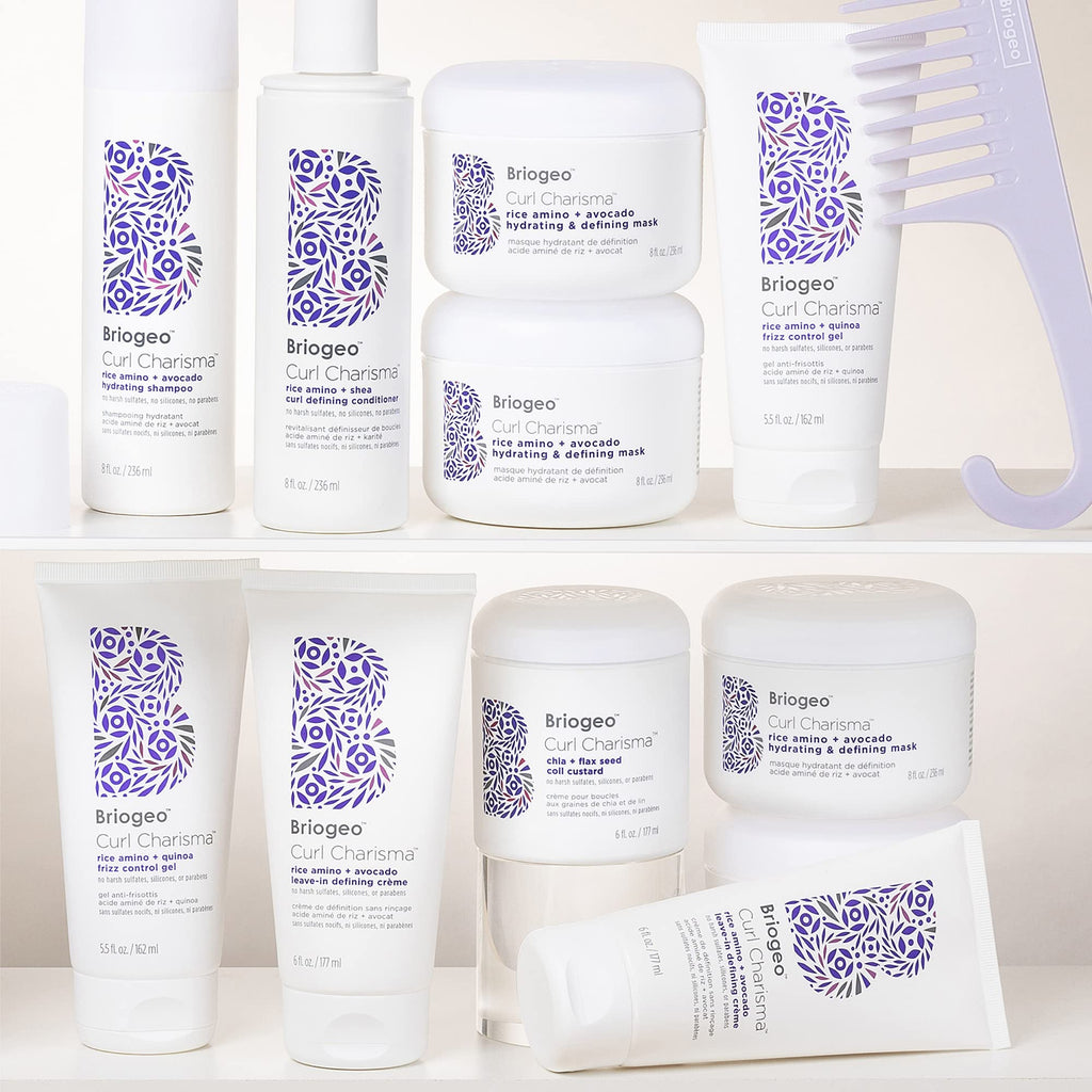 Briogeo Curl Charisma Rice Amino + Avocado Leave-In Defining Crème – Hydrating Curl Styler, Vegan & Cruelty-Free, 2 oz