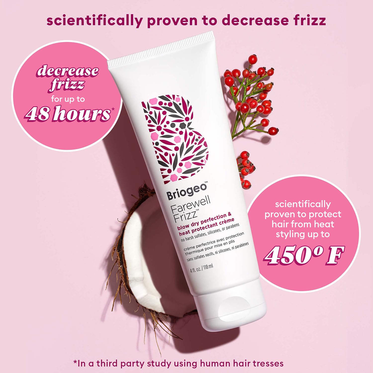 Briogeo Farewell Frizz Blow Dry Perfection & Heat Protectant Creme | Silicone-Free