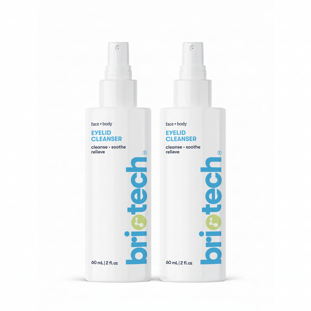 BRIOTECH Eyelid Cleanser – Hypochlorous Acid Spray for Daily Lid & Lash Care | Travel Size 2 fl oz (2 Pack)