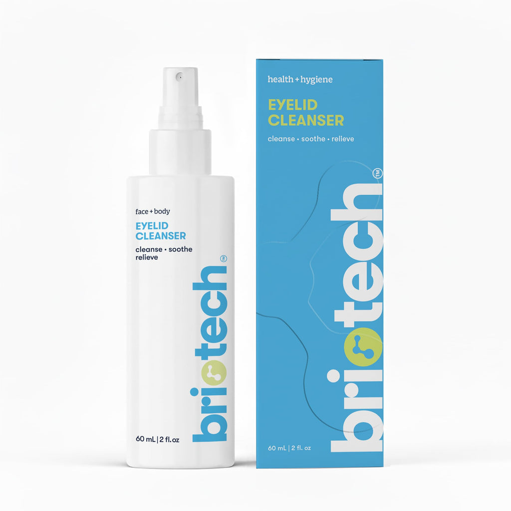 BRIOTECH Eyelid Cleanser with Hypochlorous Acid Spray – Gentle Lid & Lash Cleanser, Travel Size 2 fl oz