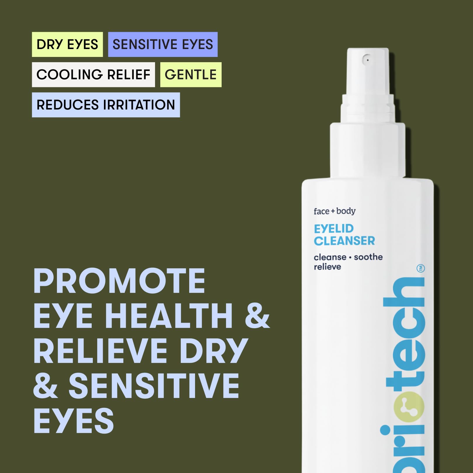 BRIOTECH Eyelid Cleanser – Hypochlorous Acid Spray for Daily Lid & Lash Care | Travel Size 2 fl oz (2 Pack)