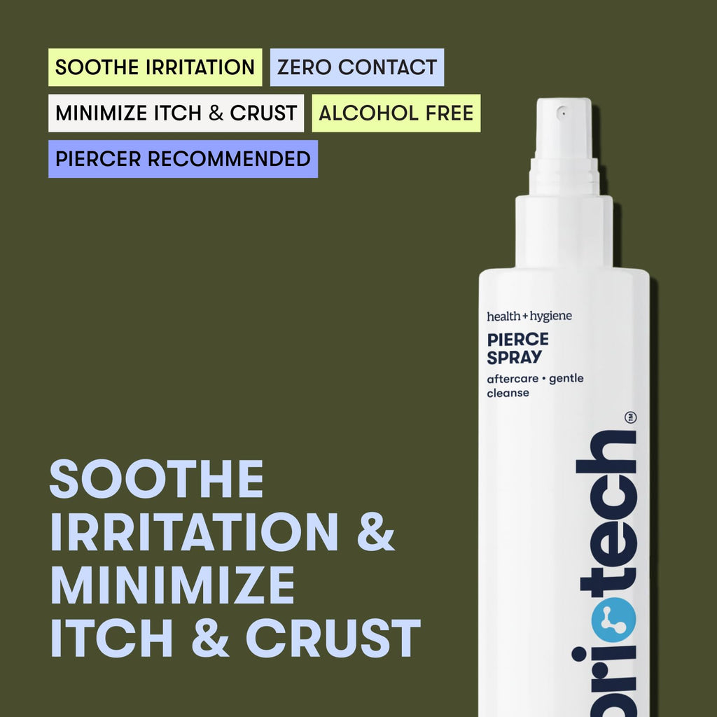 BRIOTECH Pierce Spray – HOCl Piercing Aftercare, No Rinse, Alcohol-Free, 4 fl oz (2 Pack)
