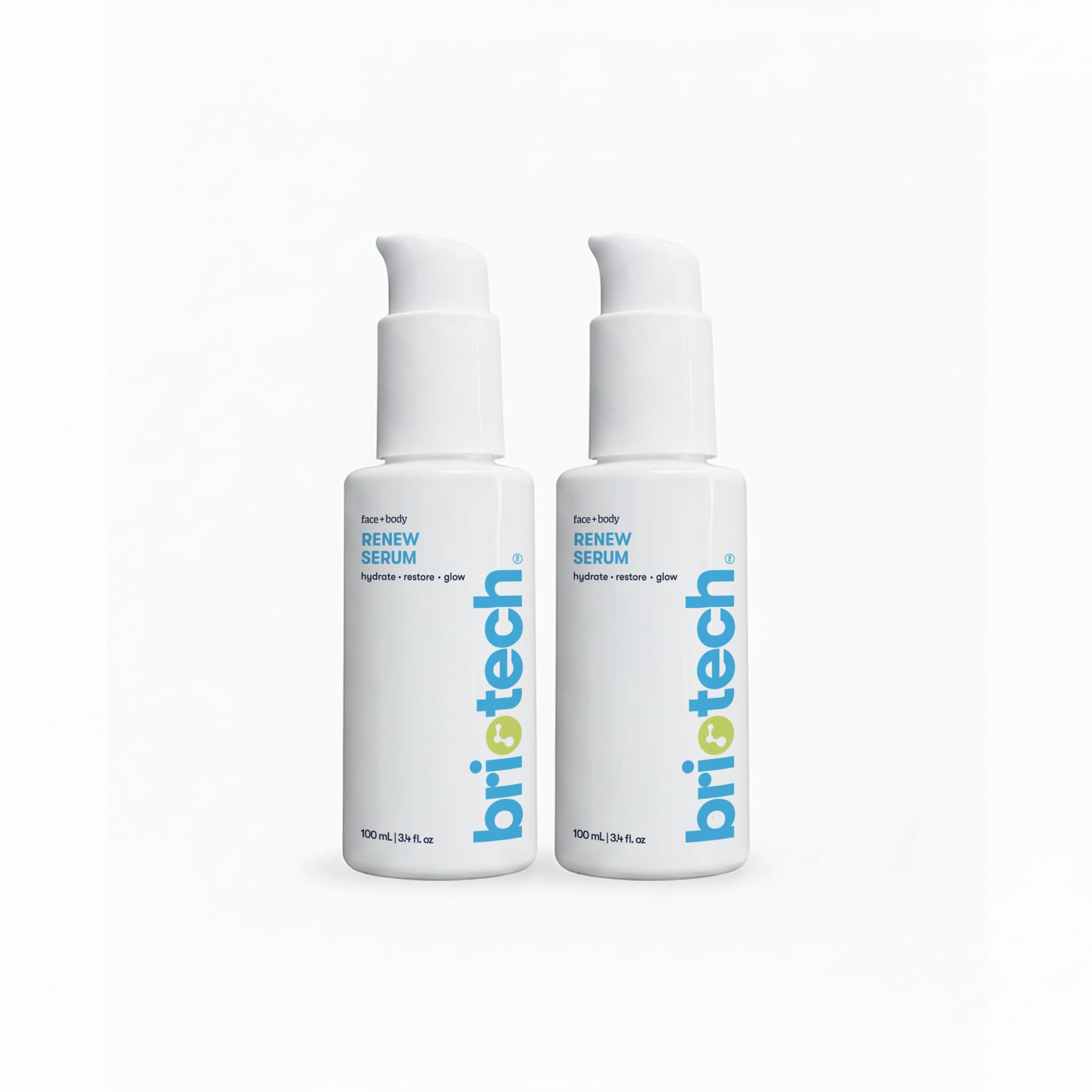BRIOTECH Renew Serum – Hypochlorous Acid Mineral Gel for Firmer Skin, 3.4 fl oz (2 Pack) – Vegan