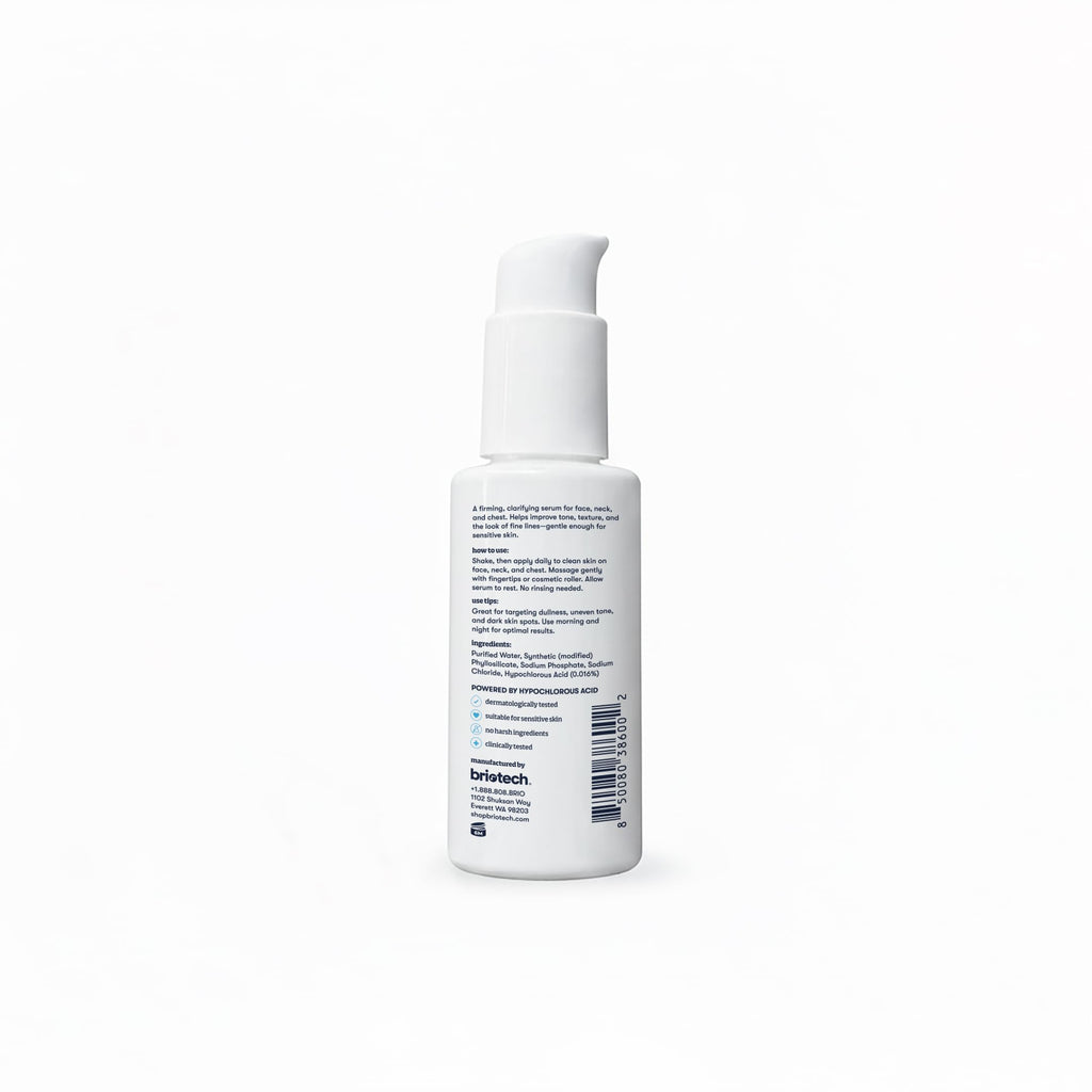 BRIOTECH Renew Serum – Hypochlorous Acid Mineral Gel for Firmer Skin, 3.4 fl oz (2 Pack) – Vegan