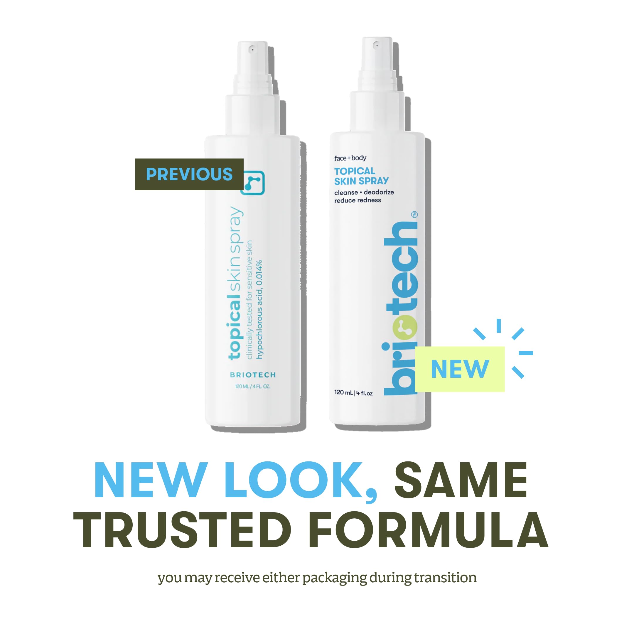 BRIOTECH Topical Skin Spray | HOCl Facial Mist for Sensitive Skin – 8.5 oz (2 Pack)