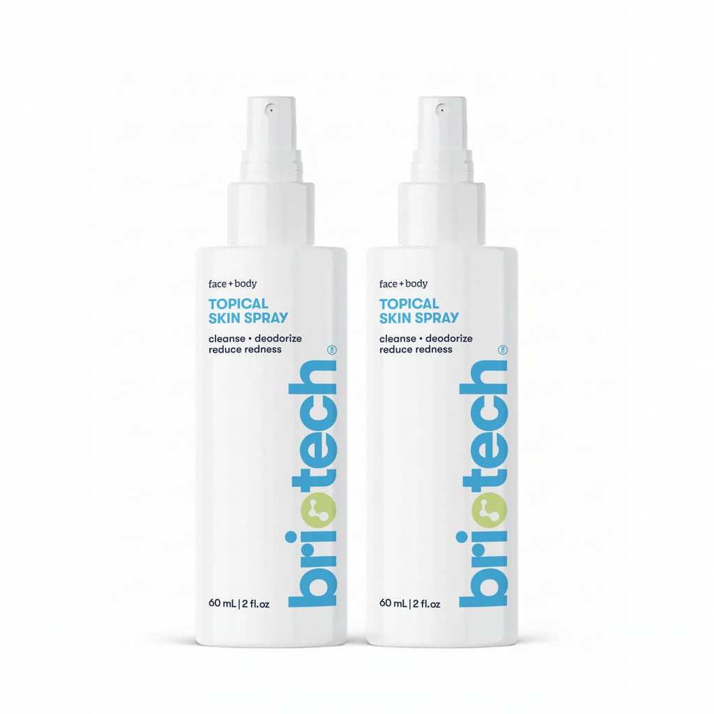 BRIOTECH Topical Skin Spray – HOCl Facial Mist for Sensitive Skin, 2 oz Travel Size (2 Pack)