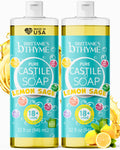 Brittanie's Thyme Pure Castile Liquid Soap Refill – Lemon Sage, 2 x 32 oz