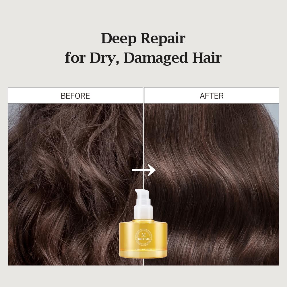 BRITISH M Annatto Hair Oil – Frizz-Free Shine, Deep Hydration, UV Protection