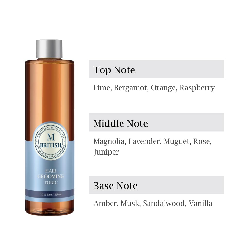 BRITISH M Hair Grooming Tonic – Volume, Texture & Natural Hold (10.82 oz)