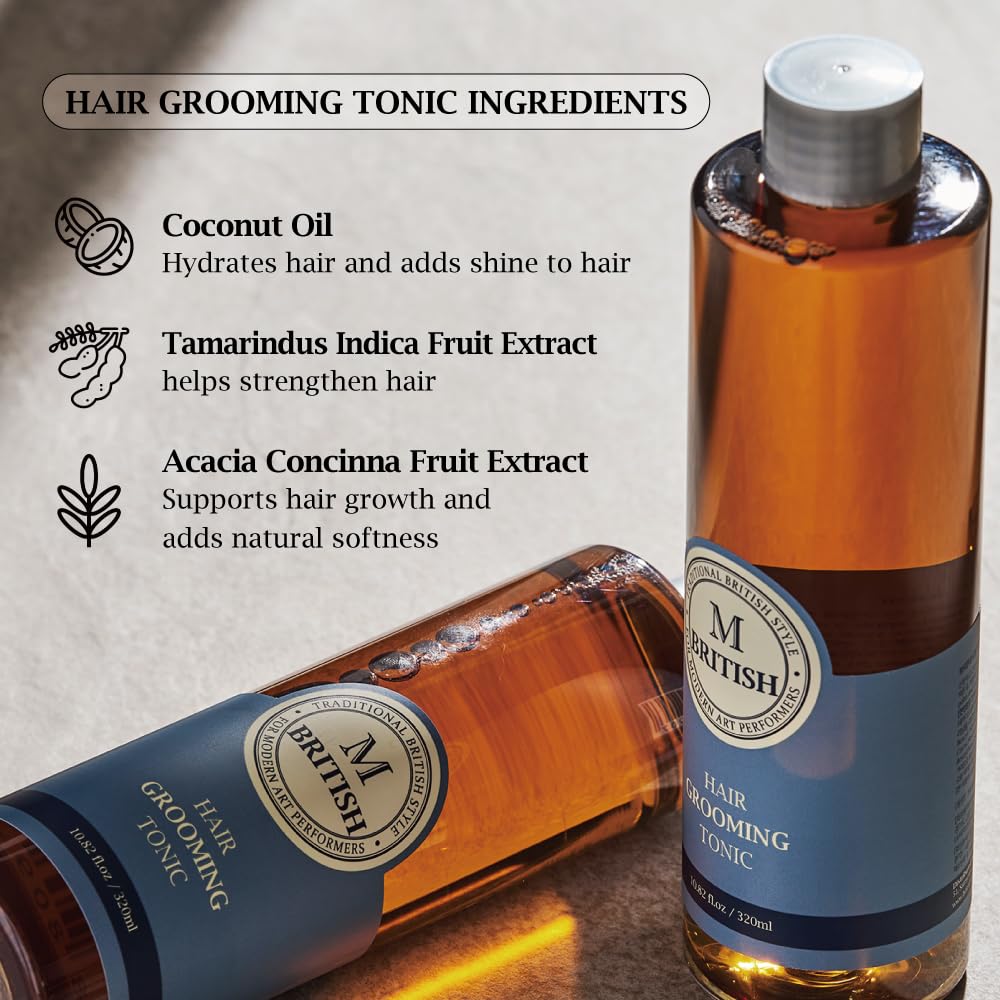 BRITISH M Hair Grooming Tonic – Volume, Texture & Natural Hold (10.82 oz)