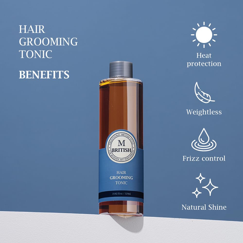 BRITISH M Hair Grooming Tonic – Volume, Texture & Natural Hold (10.82 oz)