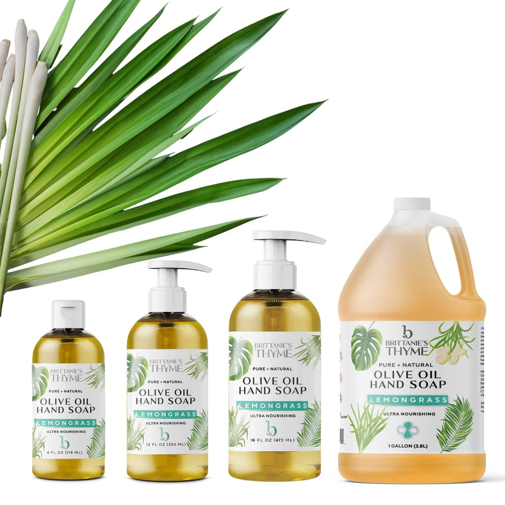 Brittanie’s Thyme Pure Castile Liquid Soap Refill – Lemongrass, 3x12oz | Dish, Hair & Body