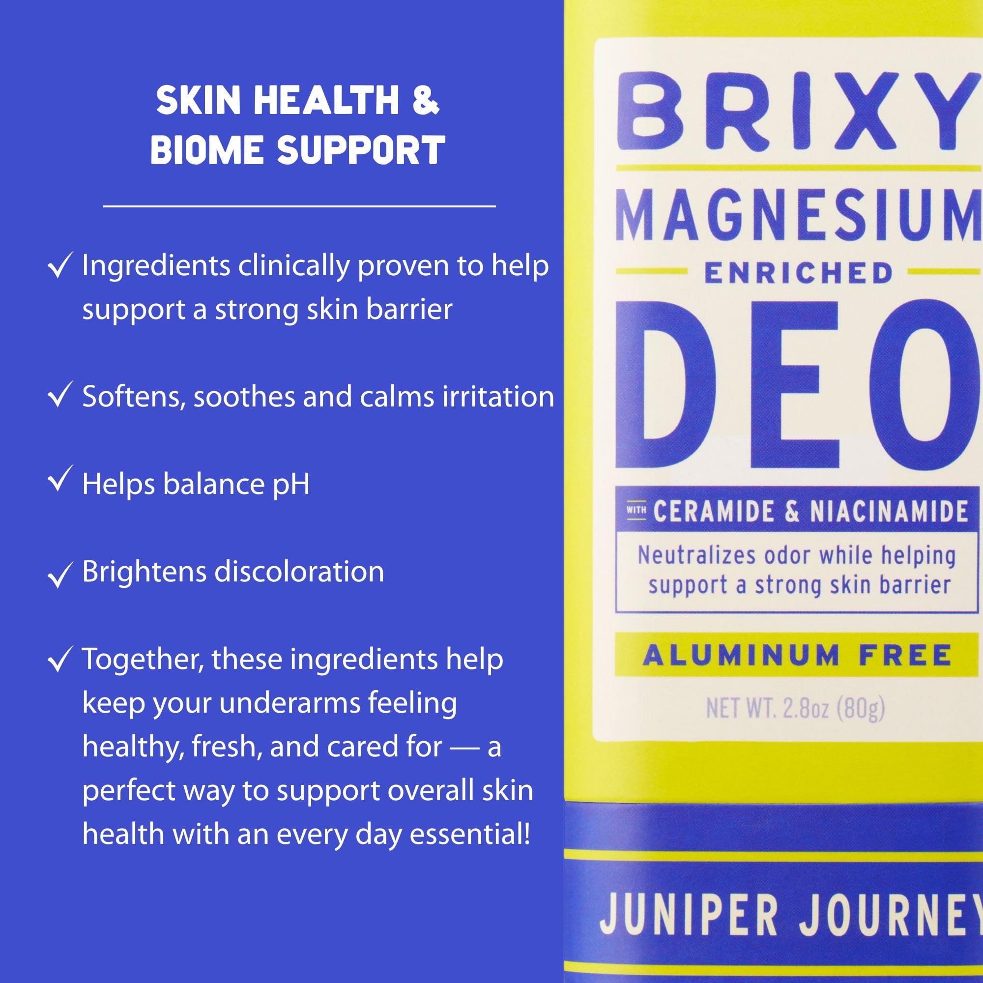 BRIXY Magnesium Deodorant - Aluminum Free, Skin-Friendly Odor Control