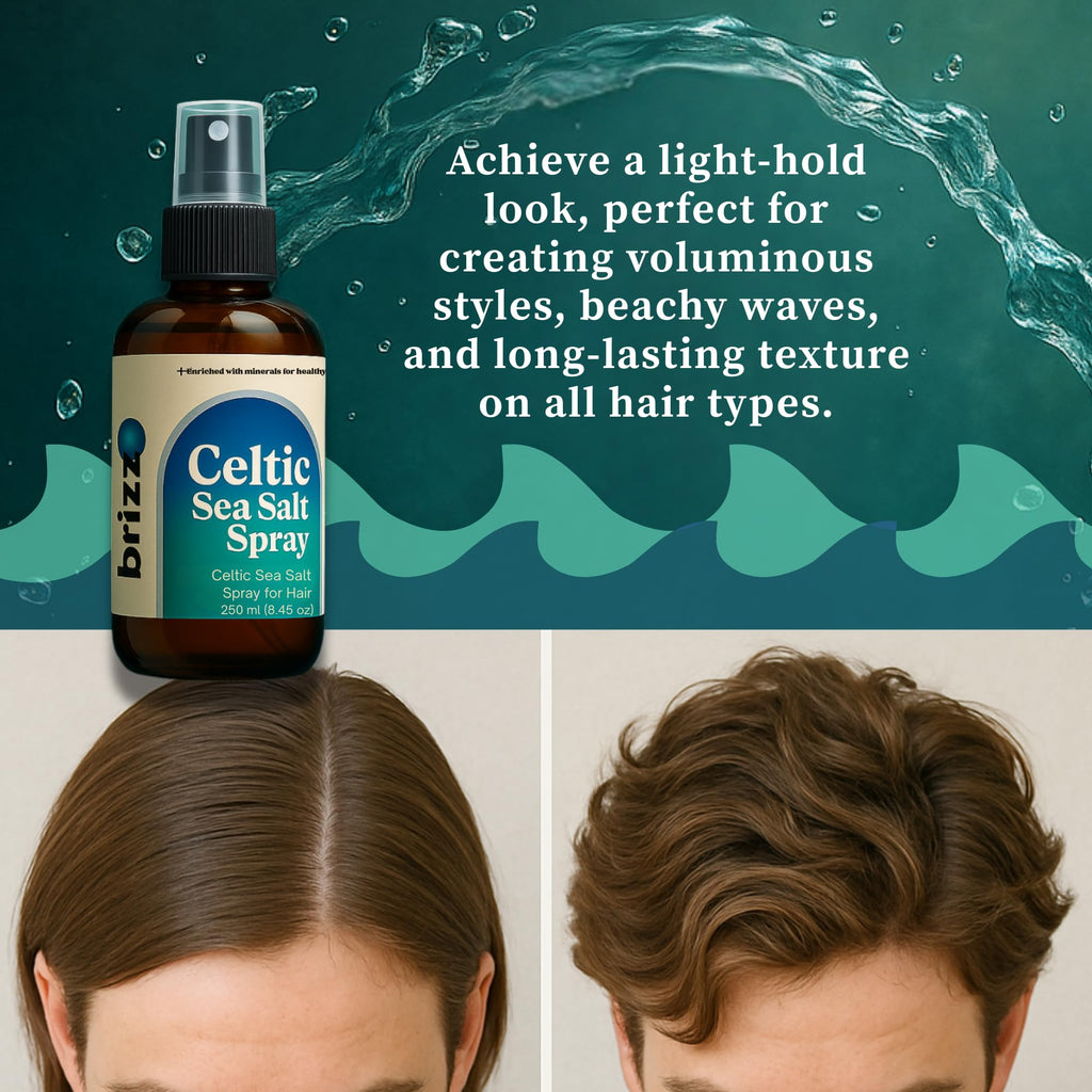 brizz Celtic Sea Salt Hair Spray – Instant Beach Look, Volume & Texture (8.45 fl oz)